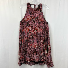 Silence + Noise Womens Swing Dress Multicolor Snake Print Lined Mini Tie Boho L