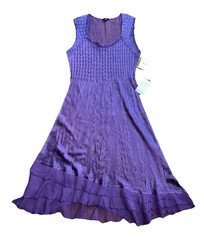 NEW Komarov Charmeuse & Chiffon Cocktail Dress Purple Noble Italy Size M