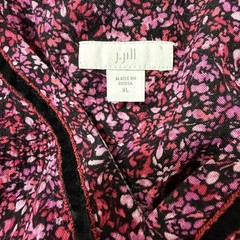 J Jill Dress Womens XL Multicolor Cottage Ditsy Floral Velvet Velour Trim Midi