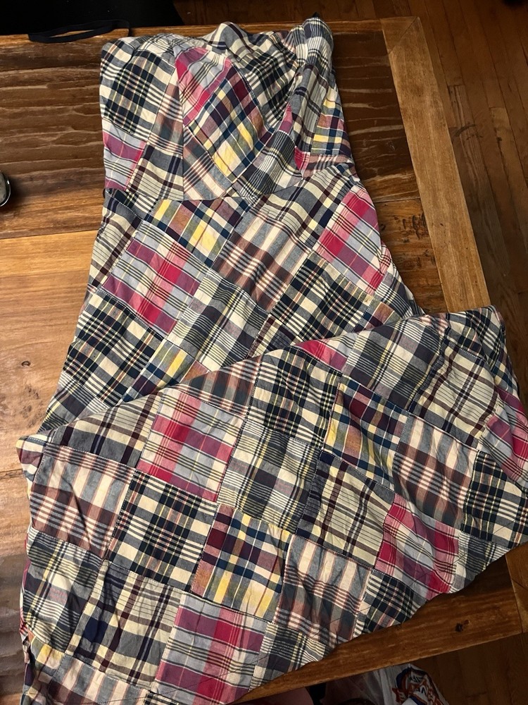 American Eagle Madras Y2K Strapless Dress