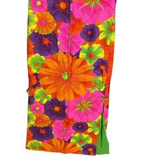 VTG 60s psychedelic flower power 2pc Maxi Dress Frog Closure duster mod kitschy