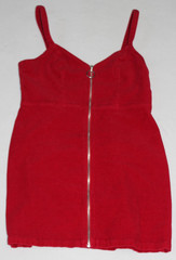 H&M Divided Corduroy Full Zip Mini Dress Women&rsquo;s Size 12 Red Sleeveless Y2K