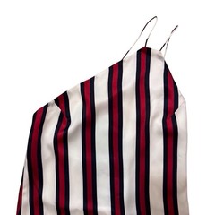 Finders Keepers X-Small Multicolor Striped More Time Midi Dress One Shoulder