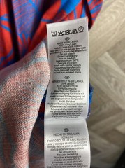 Ladies HOBBS Blue & Red Floral 100% Linen A Line Dress Summer Tie Waist Size 8