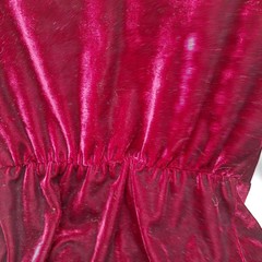Blue Blush Red Velvet Dress Twist Elastic Waist Side Zipper Size Small Burgundy