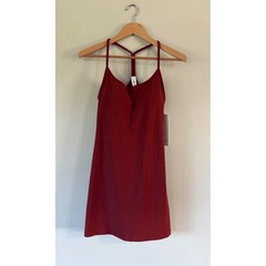 Lululemon Flow Y Dress Red Terracotta Nulu Athletic Tennis Golf Mini Dress Sz M