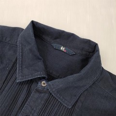 45R/45rpm Pintuck shirt dress, size 2, indigo. dress Navy 6-0619M♪