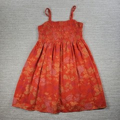 Universal Thread Dress Womens Medium Orange Smocked Top Adjustable Straps Summer