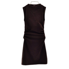 Quince Women Stretch Cotton Jersey Mock Neck Mini Dress Espresso S