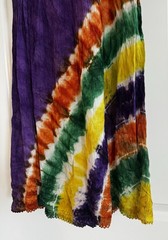India Boutique Medium Tie Dye Summer DRESS Rayon Floral Embroidered