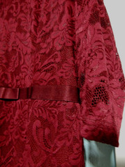 Womens Miusol Dress Lace Lined XXL Wine Zip 3/4 Sleeves V Neck