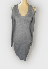 Michael Michael Kors long Sleeve Grey Cold Shoulder Sweater Dress Size XS