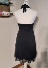 Ruby Rox Black Chiffon Halter Bow Pleated A-Line Party Dress Lined Knee S