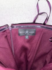 Betsy And Adam Womens Velvet Strapless Drape Floor Dress Size 10 Plum-DEFECT