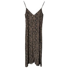 Frame Silk Python Printed Slip Dress Chocolate Multi
