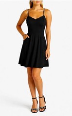 NEW 41 Hawthorn Women&rsquo;s XL Beatriz Scalloped Detail Mini Dress Black