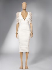 New Ivory Timeless Drape Midi Dress – Size XL