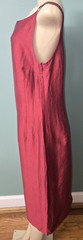 Max Mara Burgundy Linen Silk Blend Dress Made in Italy Size 14
