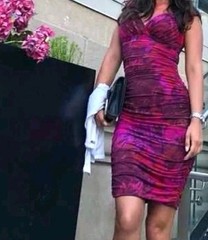 Boston Proper Ruched Mini Dress Multicolor Abstract Bodycon Stretch Sz 2