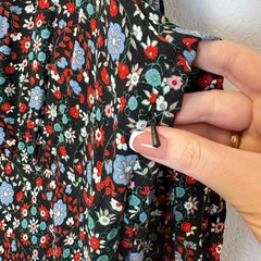 Boden Size-US 20/22R Women&rsquo;s Dress Floral Black Long Sleeve Tie Neck