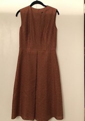 NWOT Lyn Devon Camel Brown Sleeveless Scoop Neck Sheath Dress Sz 4
