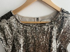 ALICE + OLIVIA WOMEN SEQUIN DRESS METALLIC SMALL COCKTAIL PARTY WEDDING
