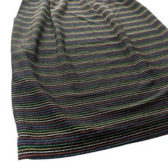 Eci Womens Small Black Multi Metallic Knit Stripe 3/4 Sleeve V-neck Sheath Dress