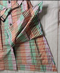Kate Spade New York Shirt Dress Multi L Rainbow Plaid Cotton Belted Button Front