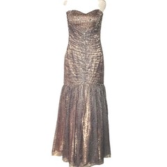 Deb Mermaid Lace Prom Pageant Dress Women&rsquo;s Gray Pink Rhinestone Formal 5/6 Y2K