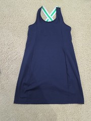 Talbots Performance Interlock Blue Strappy Tennis / pickleball Dress Size M NWT