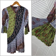 Young Threads Renaissance Dress Size Small Boho Bell Sleeve Hippie Flare Skirt