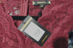 Womens Miusol Dress Lace Lined XXL Wine Zip 3/4 Sleeves V Neck