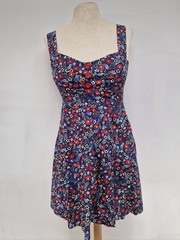Vintage Style Ditsy Print Floral Mini Dress Sweetheart Neck You New Look Size 8