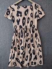 Styleword Animal Print Loose Tan Twill Leopard Dress Soft Size M