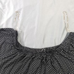Pie In The Sky Sundress Womens 3X Black Polka Dot Off Shoulder Short Sleeve 3XL