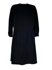 comptoir des cotonniers black blue trim long sleeve button up dress EU Size 40