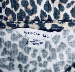 American Eagle neutral leopard print stretchy halter dress size medium