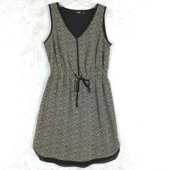 A.N.A Womens Dress Mini Sleeveless Cheetah Print V Neck Tie Waist Round Hem 4