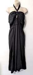 Old Navy Women&rsquo;s Black Stain Fit Flare Halter Twist Neck Maxi Dress Size 4X EUC