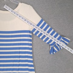 Lilly Pulitzer Dress Womens Medium Blue Striped 3/4 Bell Sleeve Shift Nautical