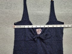 Free People Women Fit & Flare Dress S Navy Blue Floral Lace Sleeveless Cocktail