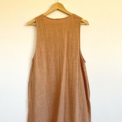 Free People Textured Cotton Button Down Ruffle Maxi Dress Medium Beach Cottage