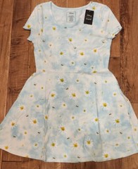 Disney WINNIE THE POOH Daisy Medium Loungefly Dress Honeybees Blue Tie Dye NWT