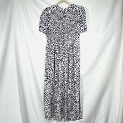 Baum Und Pferdgarten Silk Blend Maxi Dress EU36 US4 Smocked Leopard Cottage Core