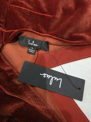 LULUS Immensely Glam Rust Red Velvet Backless Maxi Dress Slit