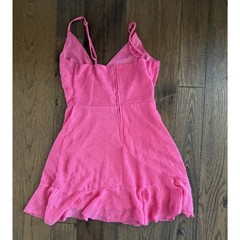 Speechless Pink Wrap V-Neck Textured Mini Dress Ruffle Hem Size Small Y2K