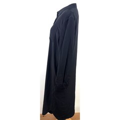 Burberry Uniform Black 100% Silk Button Up Long Sleeve Shirt Dress NWT Size 6