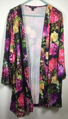 Slinky Brand Woman&rsquo;s Sleeveless Multicolor Floral 1X 2 Piece Dress Set