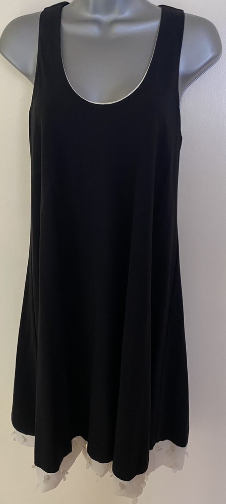 CREA CONCEPT black dress With Ivory Cut Out Detail Lining Size 36 UK 8