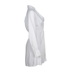 Sandro Women&rsquo;s Dress V-Neck Short Ecru Linen Blend FR 38 / US 6 M SFPRO01105